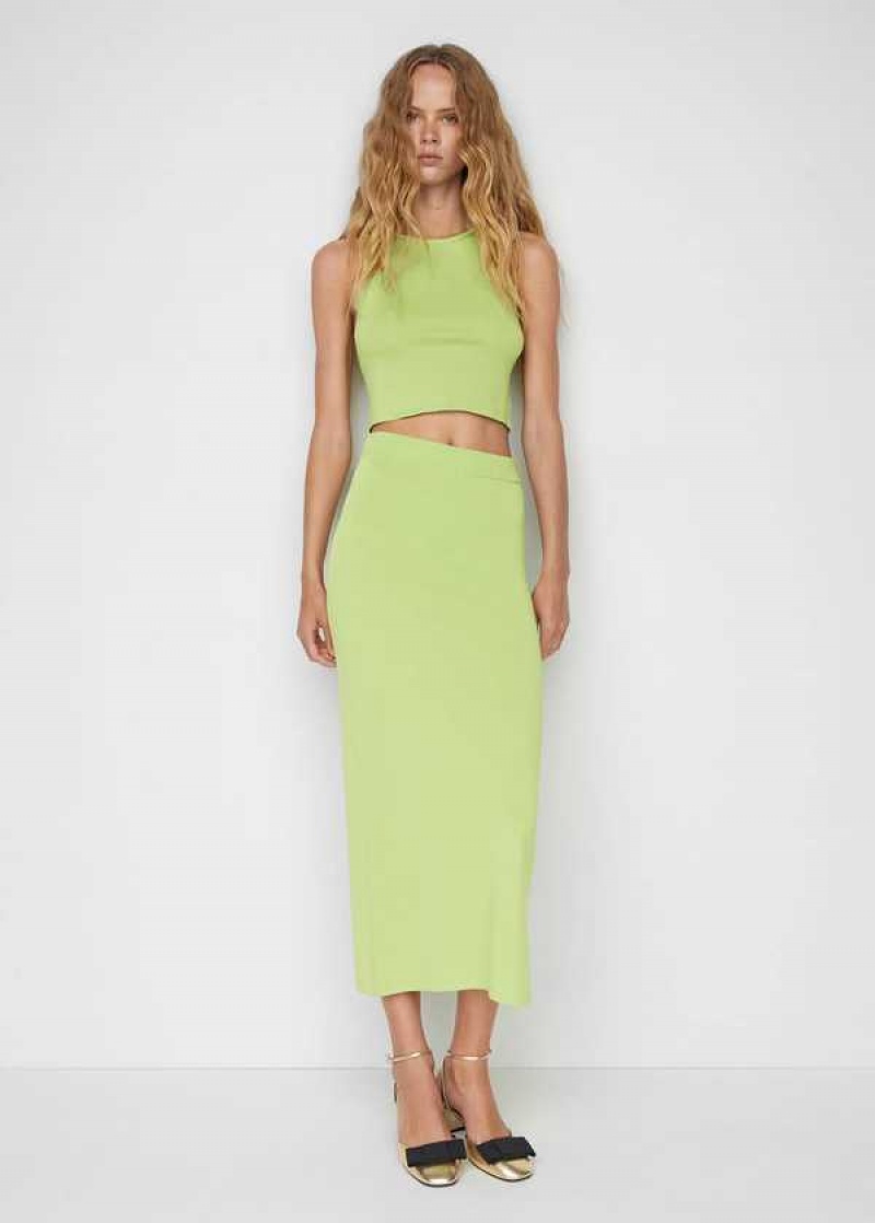 Mango Long Pletené Skirt | MNG-24146