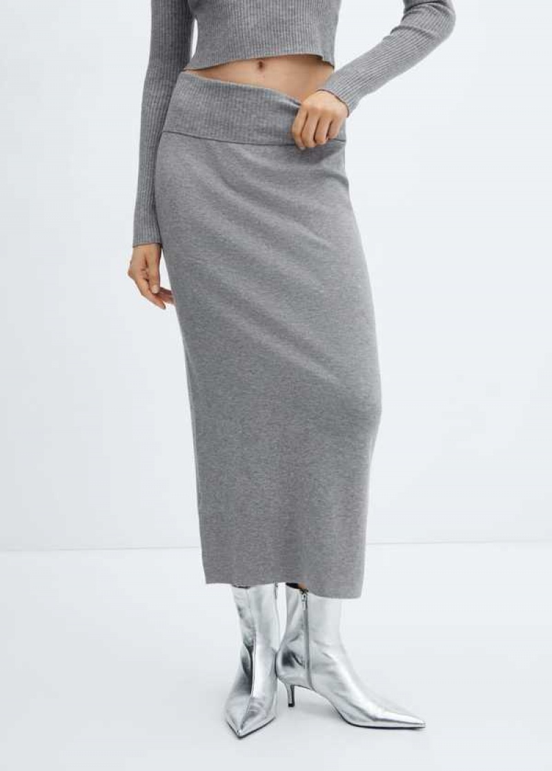 Mango Long Pletené Skirt | MNG-24232