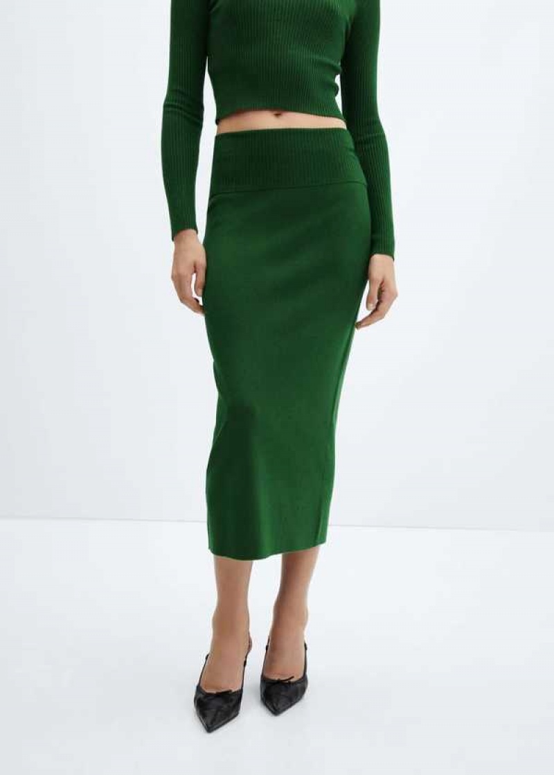 Mango Long Pletené Skirt | MNG-24233