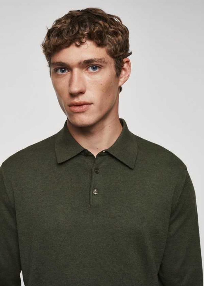 Mango Long-sleeved Bavlněné Jersey Polo Shirt | MNG-21531