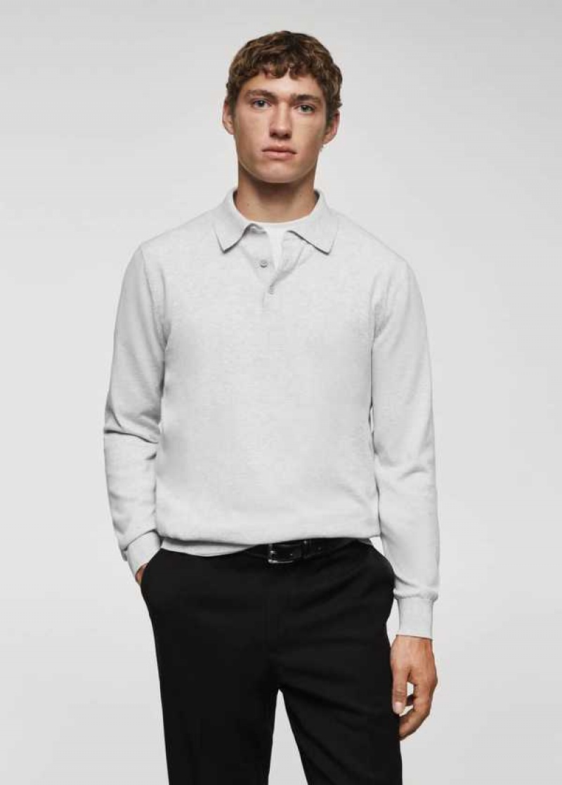 Mango Long-sleeved Bavlněné Jersey Polo Shirt | MNG-21478