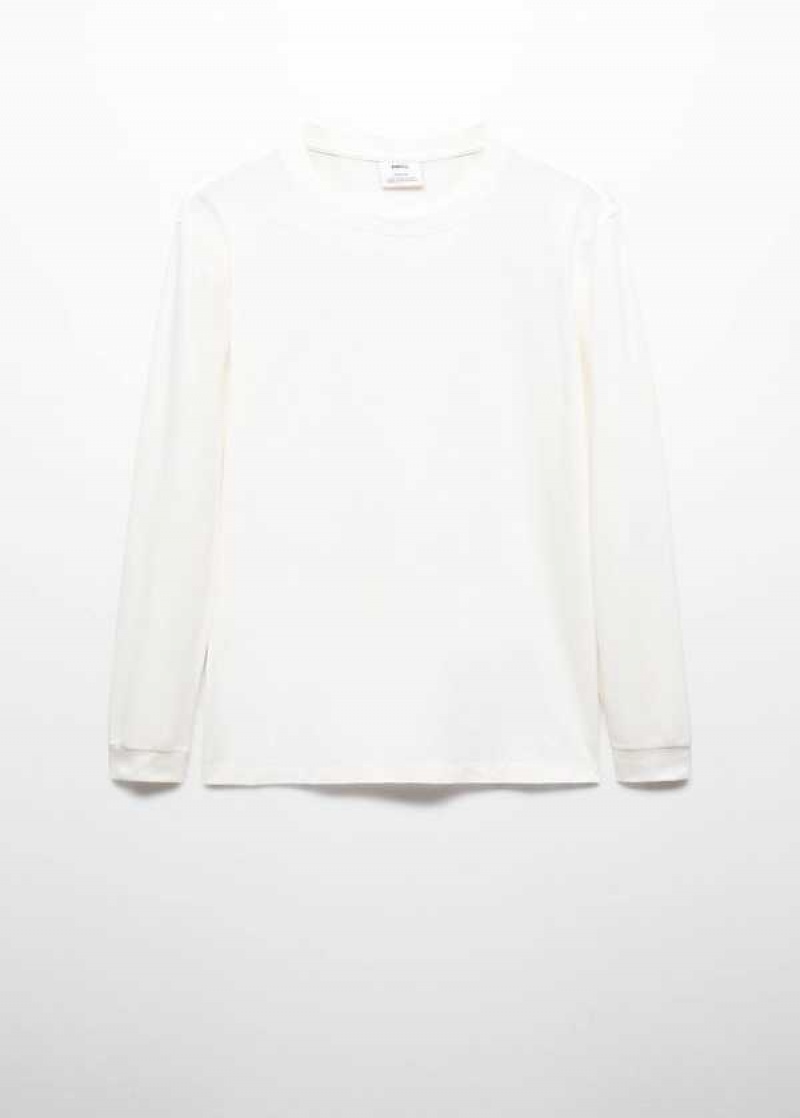 Mango Long-sleeved Pique Bavlněné T-shirt | MNG-21575