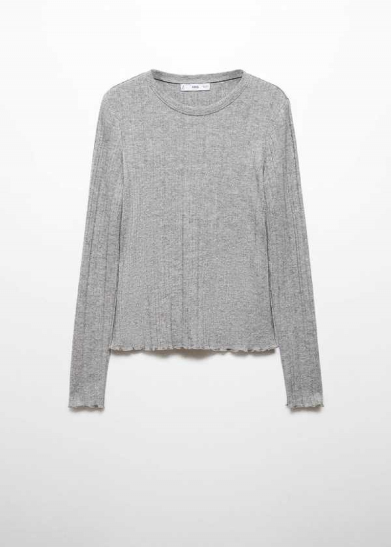 Mango Long-sleeved Pletené T-shirt | MNG-24925