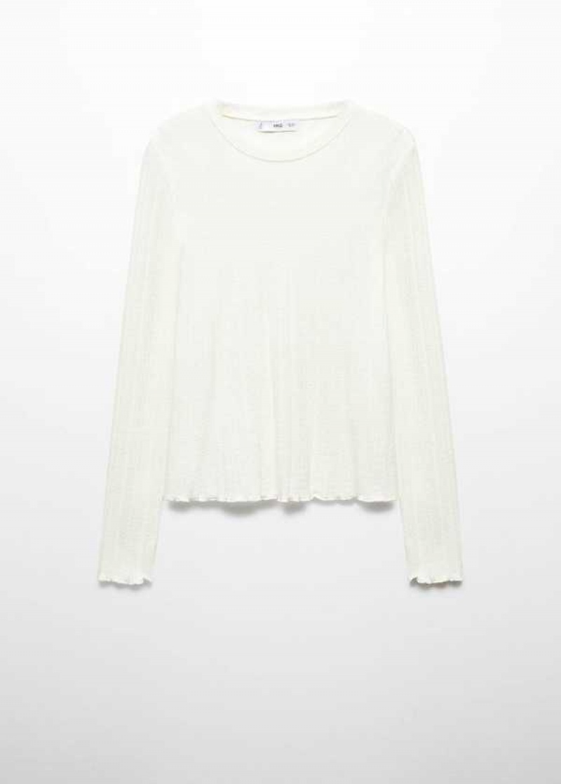 Mango Long-sleeved Pletené T-shirt | MNG-24931