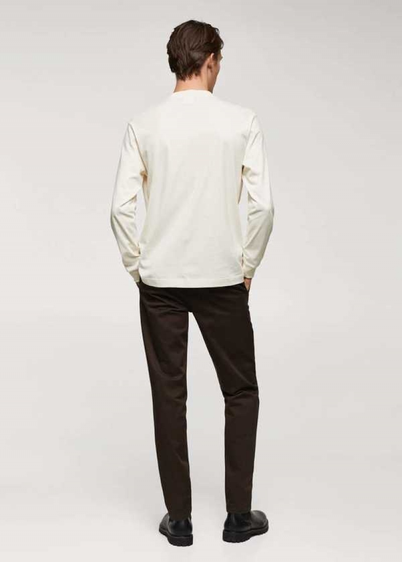 Mango Long-sleeved T-shirt With Pocket | MNG-21563