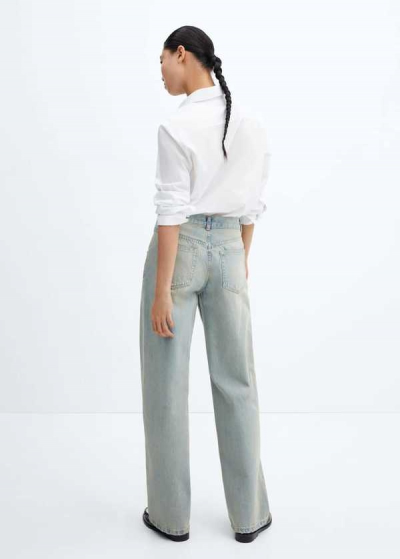 Mango Low Pasem Wideleg Jeans | MNG-23799