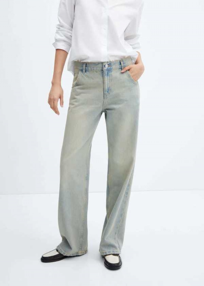 Mango Low Pasem Wideleg Jeans | MNG-23799