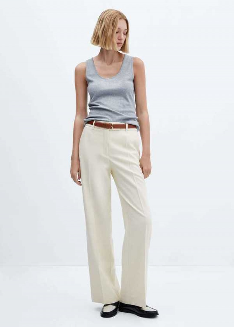 Mango Low-waist Wideleg Pants | MNG-24466