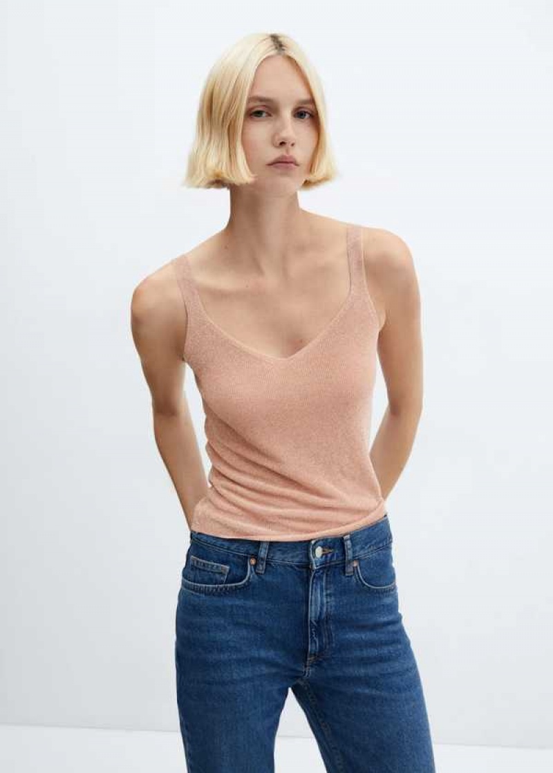 Mango Lurex Pletené Top | MNG-24708