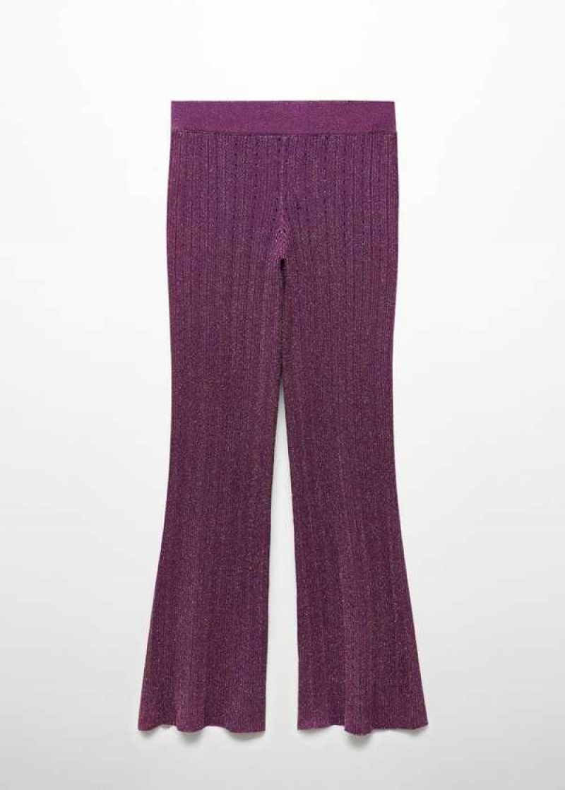 Mango Lurex-knit Flared Pants | MNG-24319