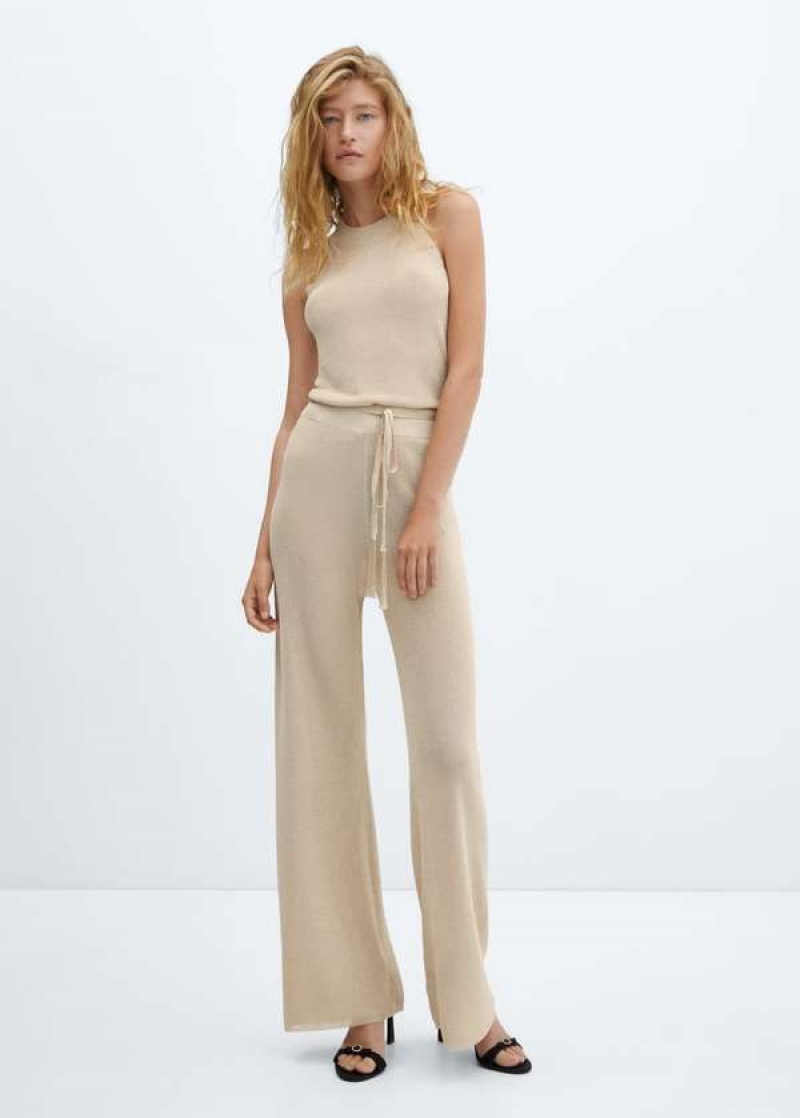 Mango Lurex-knit Flared Pants | MNG-24335