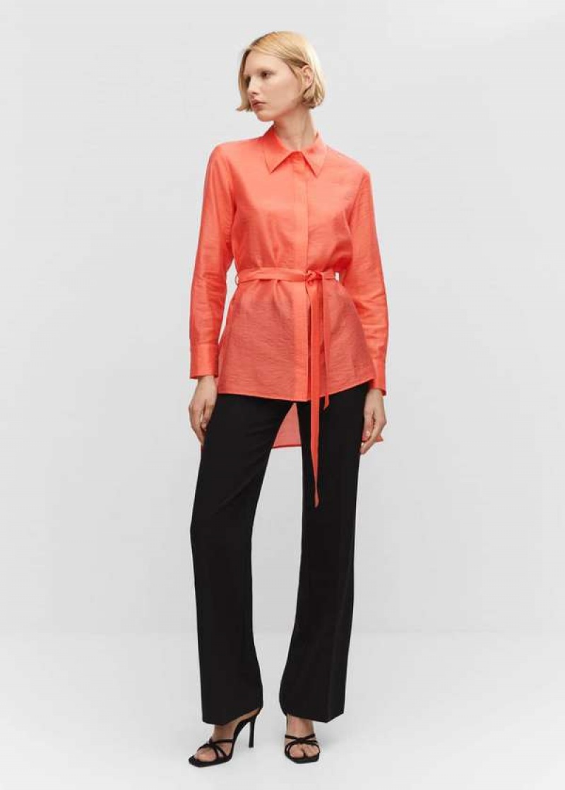 Mango Lyocell Shirt With Bow | MNG-25300