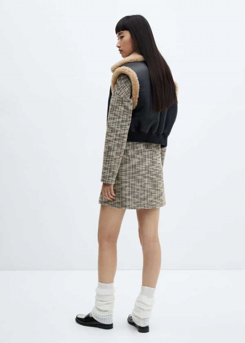 Mango Marbled Tweed Skirt | MNG-24120