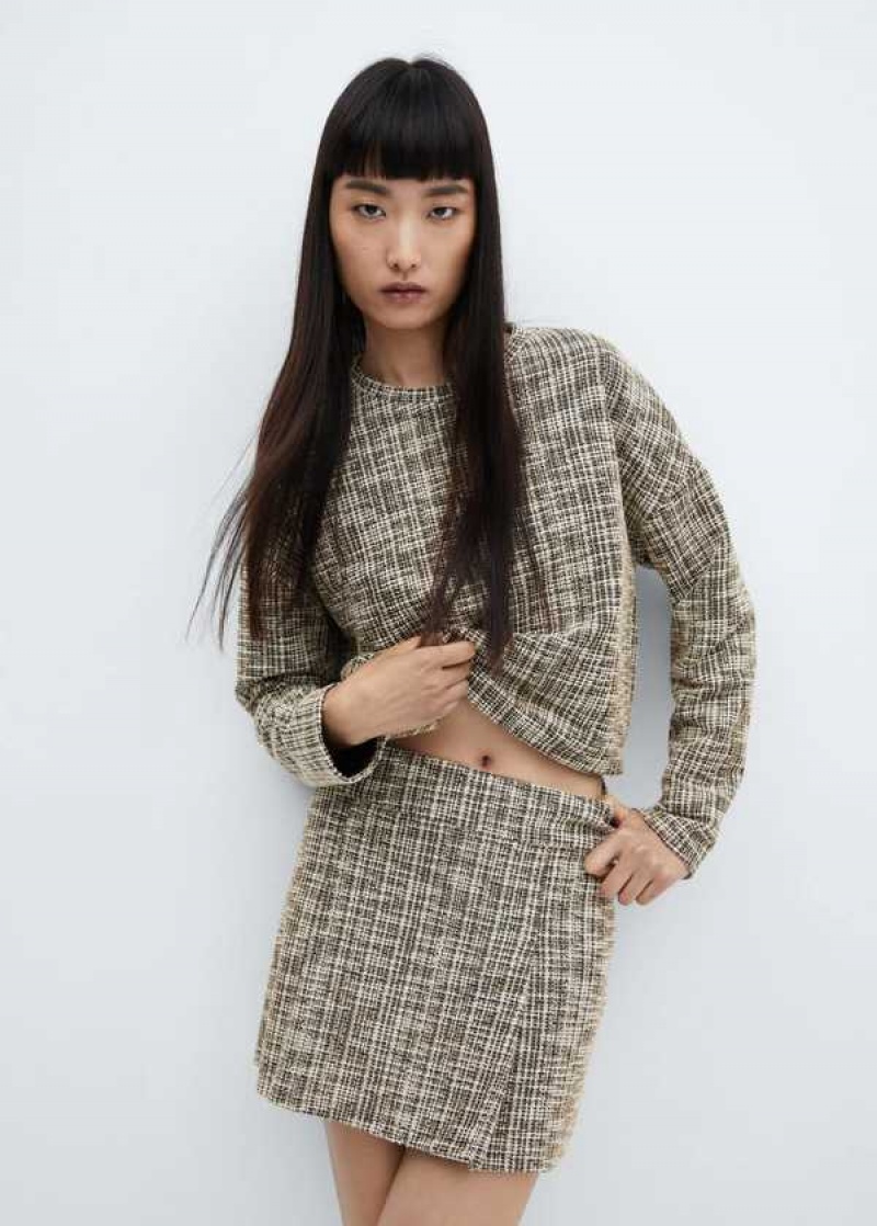 Mango Marbled Tweed Skirt | MNG-24120