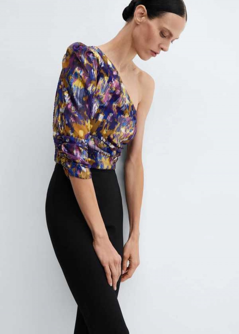 Mango Maxi-flower Velvet Blouse | MNG-25460