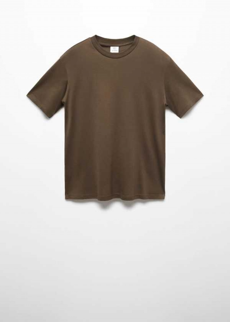 Mango Mercerized Regular-fit T-shirt | MNG-21607