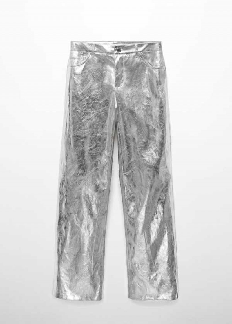 Mango Metalised Wideleg Trousers | MNG-24547