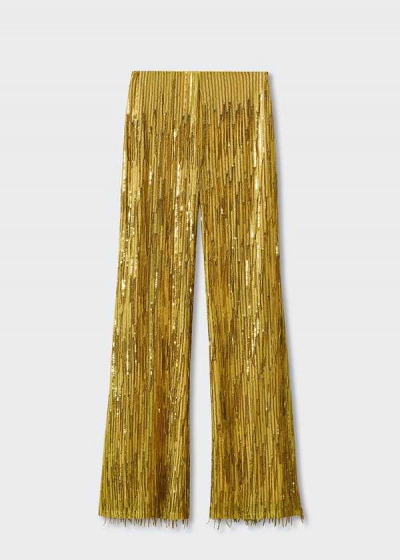 Mango Metallic Fringed Pants | MNG-24451