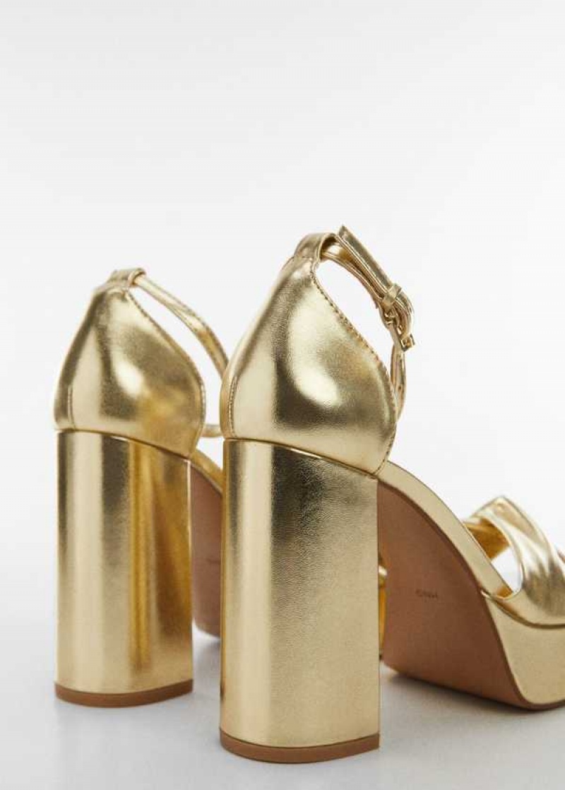 Mango Metallic Heel Sandals | MNG-23399