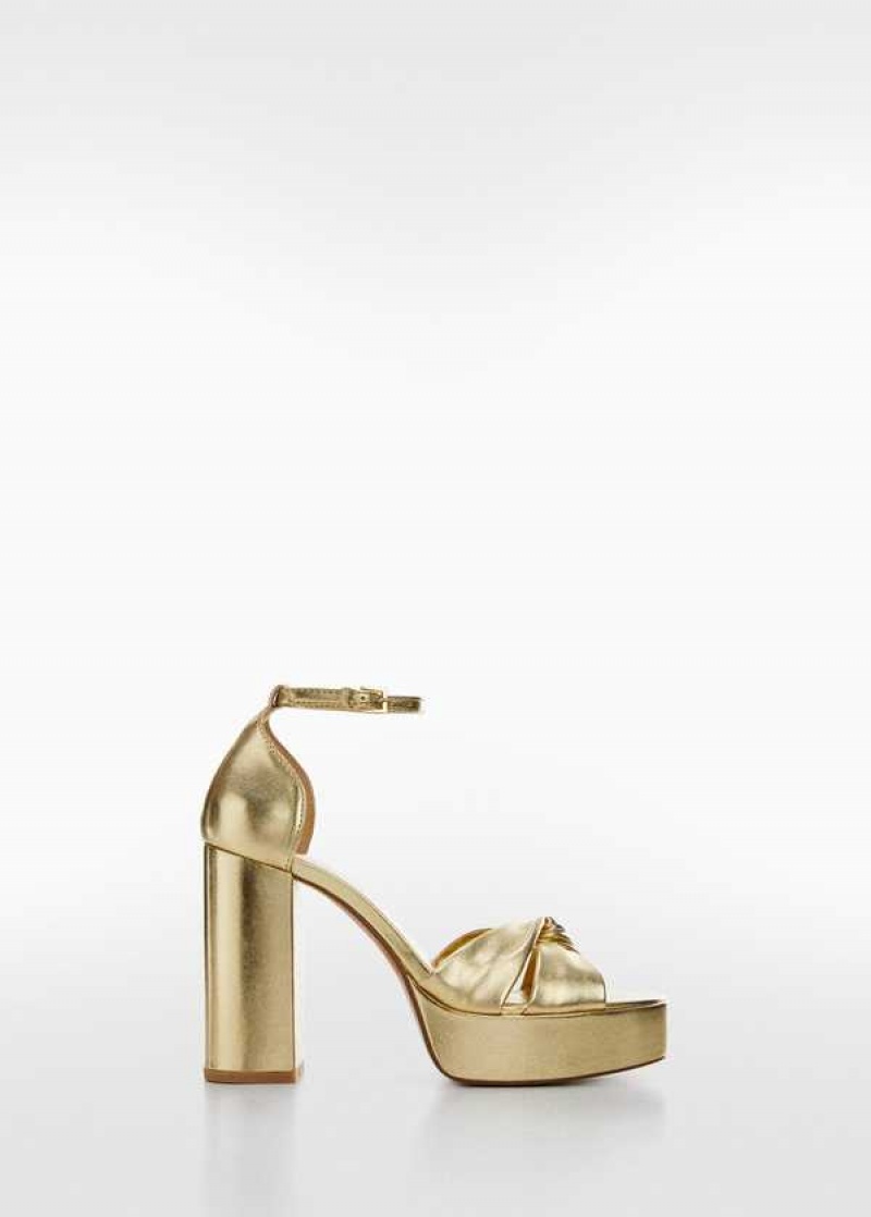 Mango Metallic Heel Sandals | MNG-23399