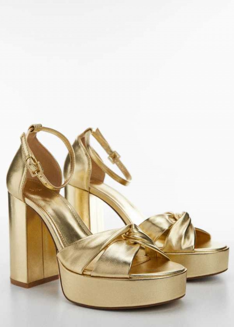 Mango Metallic Heel Sandals | MNG-23399