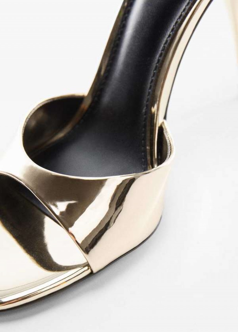 Mango Metallic Heel Sandals | MNG-23433