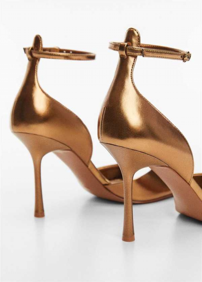 Mango Metallic Heel Sandals | MNG-23614