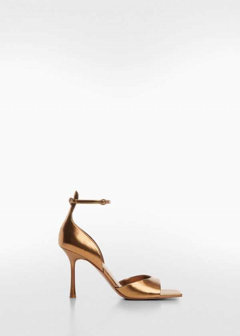 Mango Metallic Heel Sandals | MNG-23614