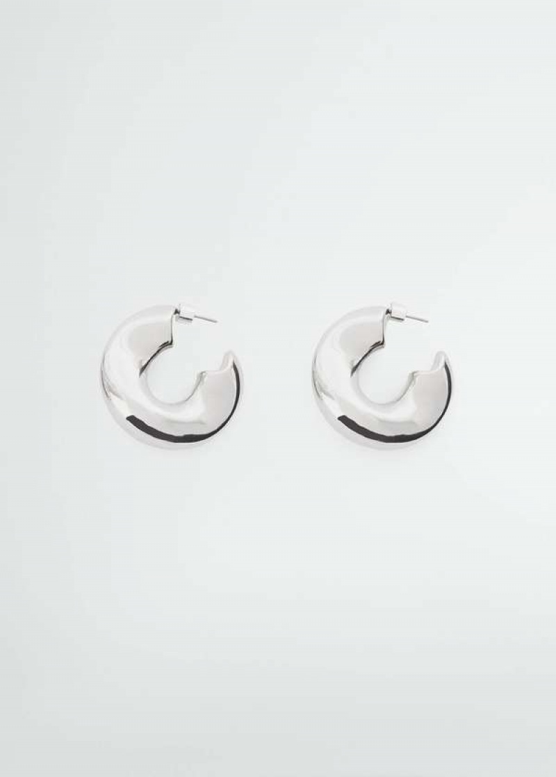 Mango Metallic Hoop Earrings | MNG-22823