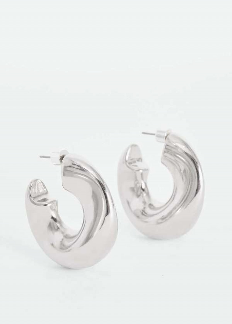 Mango Metallic Hoop Earrings | MNG-22823