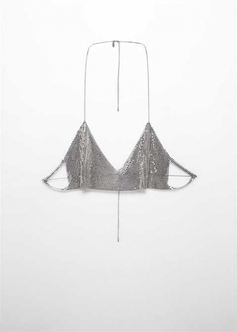 Mango Metallic Mesh Bra | MNG-24908