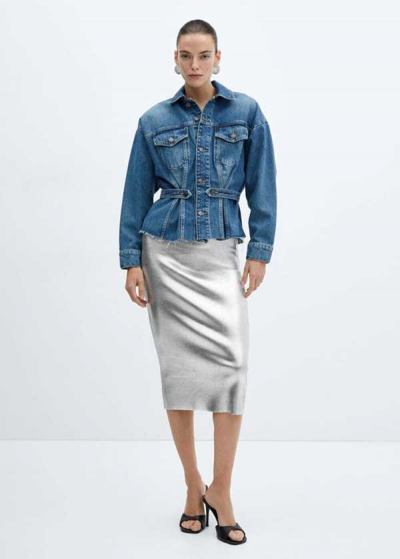 Mango Metallic Midi Skirt | MNG-24222