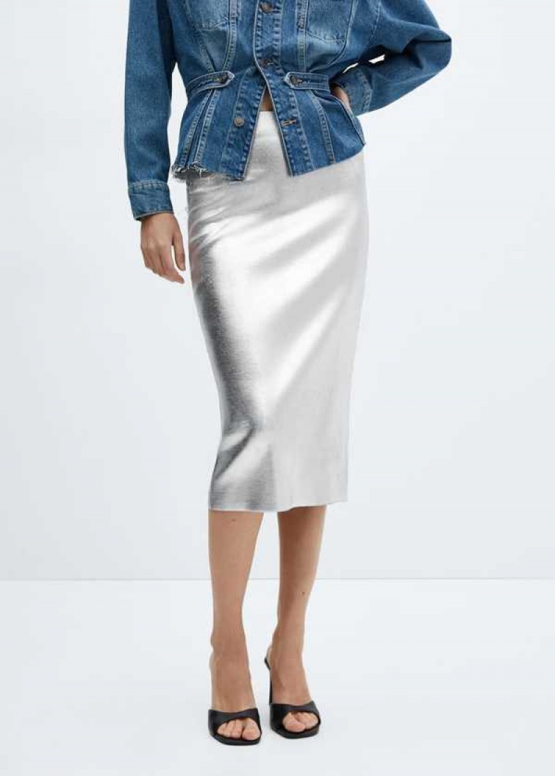 Mango Metallic Midi Skirt | MNG-24222