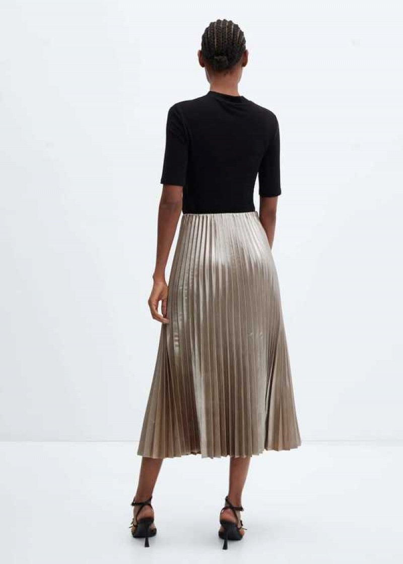 Mango Metallic Plisovaný Skirt | MNG-24127