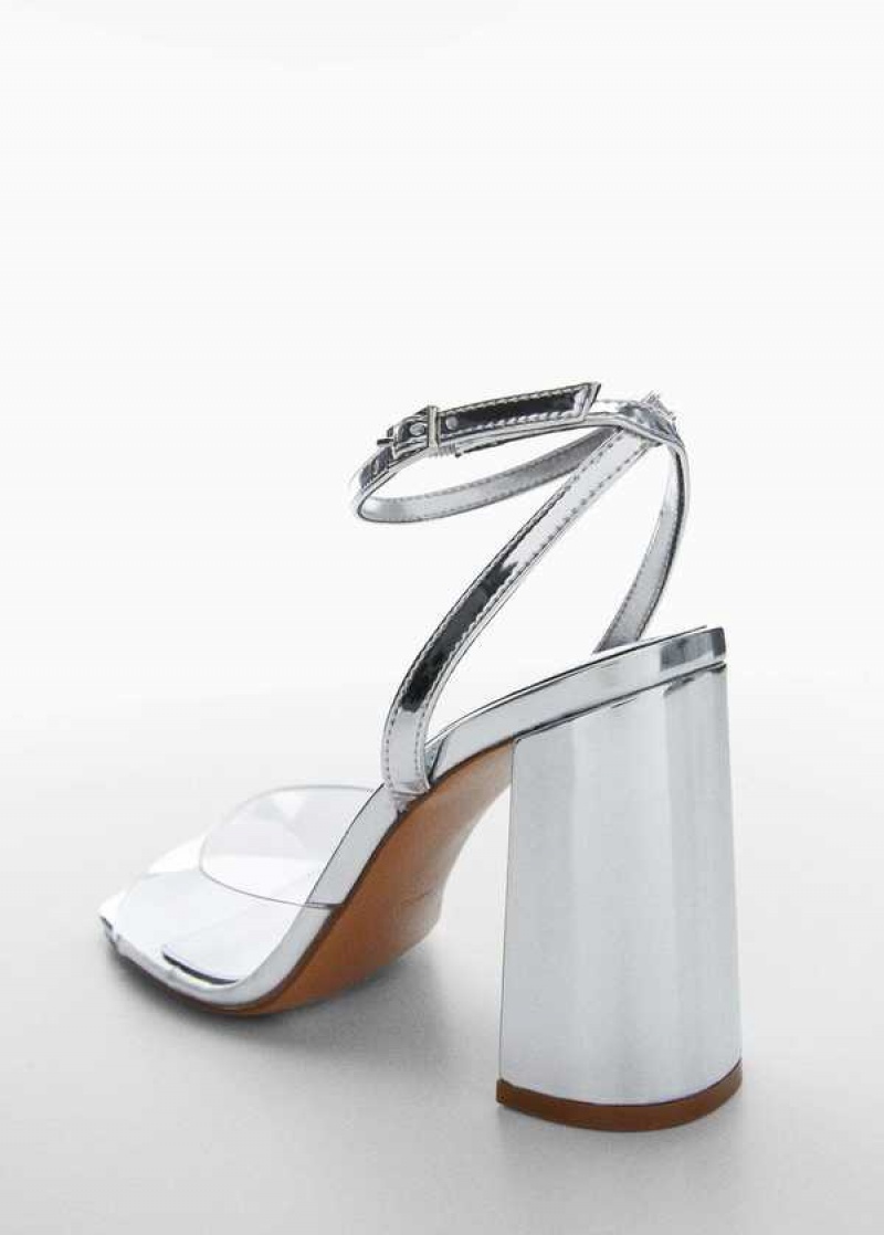 Mango Metallic Sandals With Vinyl Panel | MNG-23540