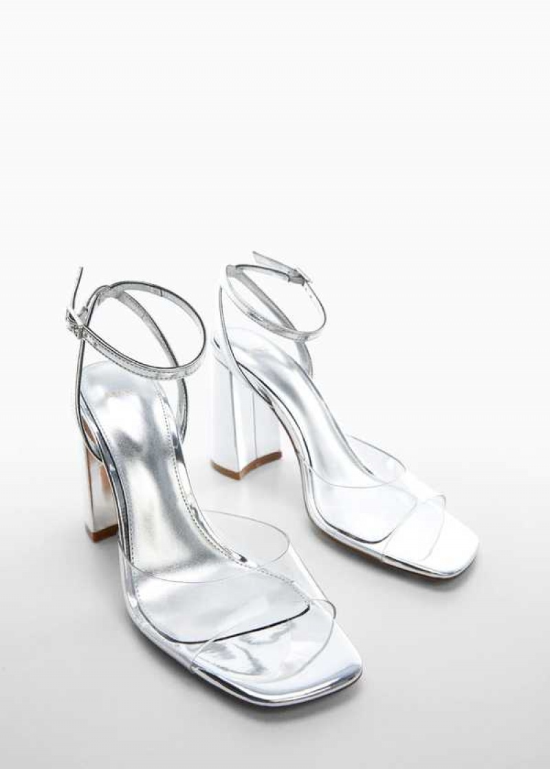 Mango Metallic Sandals With Vinyl Panel | MNG-23540