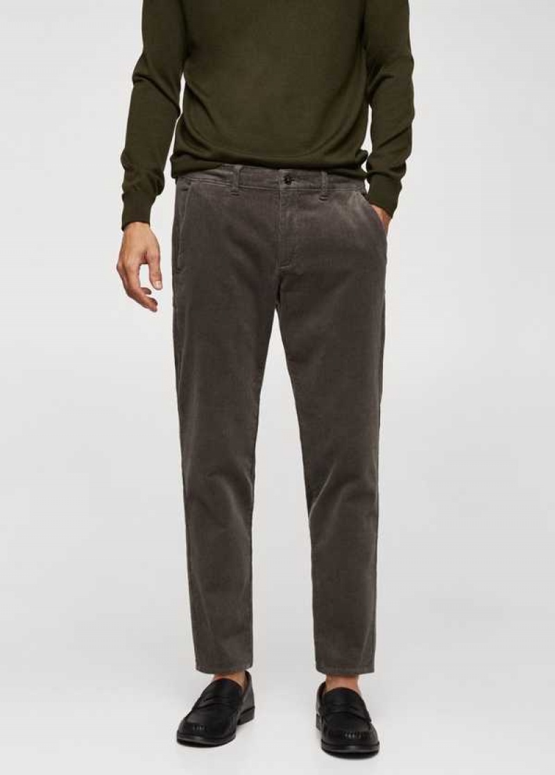 Mango Micro-corduroy Slim-fit Pants | MNG-22492