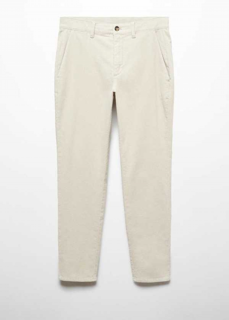 Mango Micro-corduroy Slim-fit Pants | MNG-22379