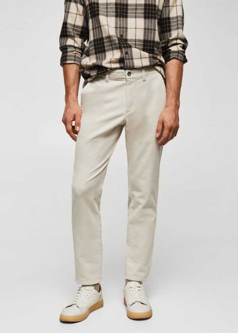 Mango Micro-corduroy Slim-fit Pants | MNG-22379