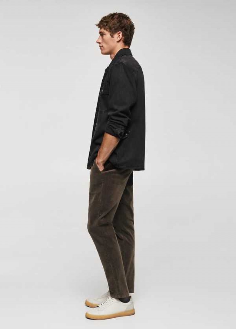 Mango Micro-corduroy Slim-fit Pants | MNG-22378