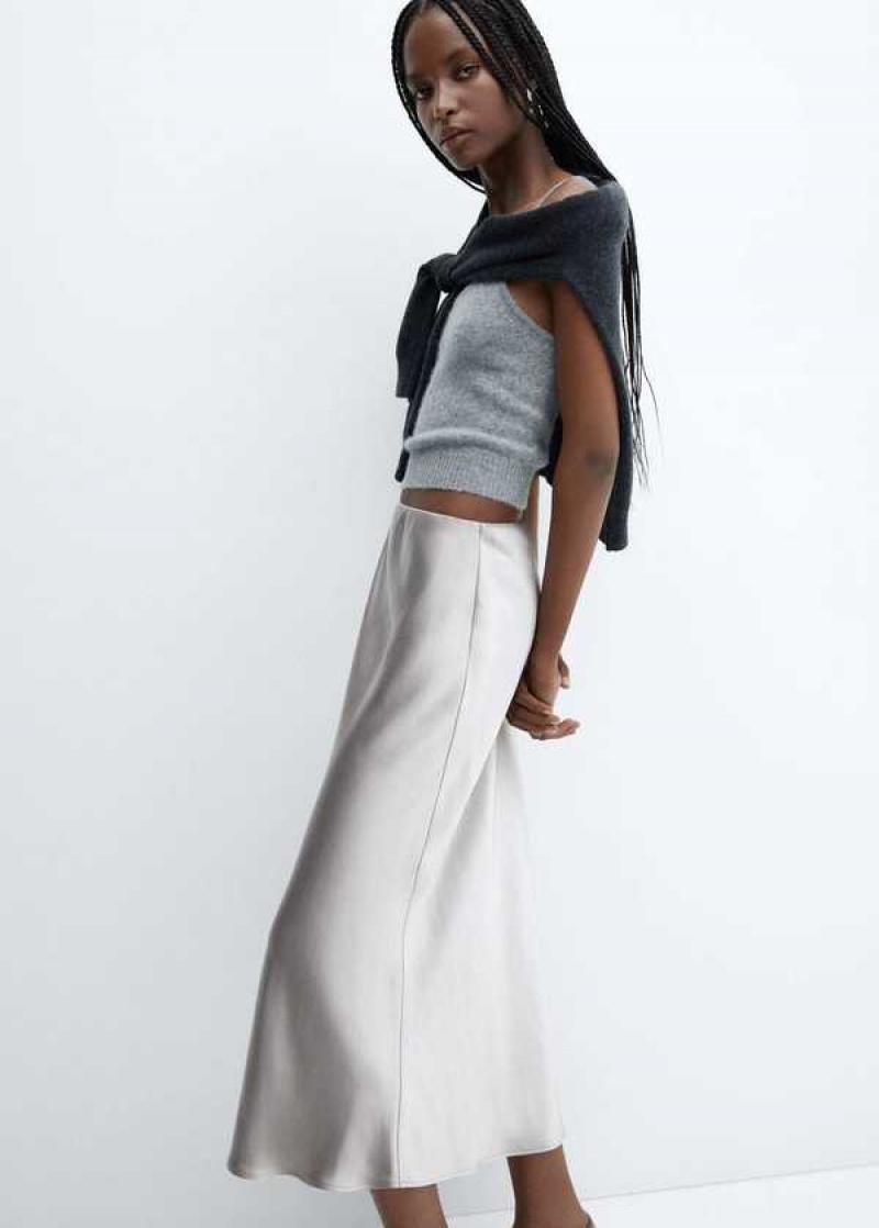 Mango Midi Satin Skirt | MNG-24000