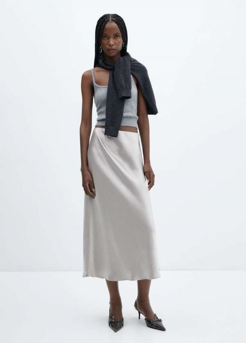 Mango Midi Satin Skirt | MNG-24001