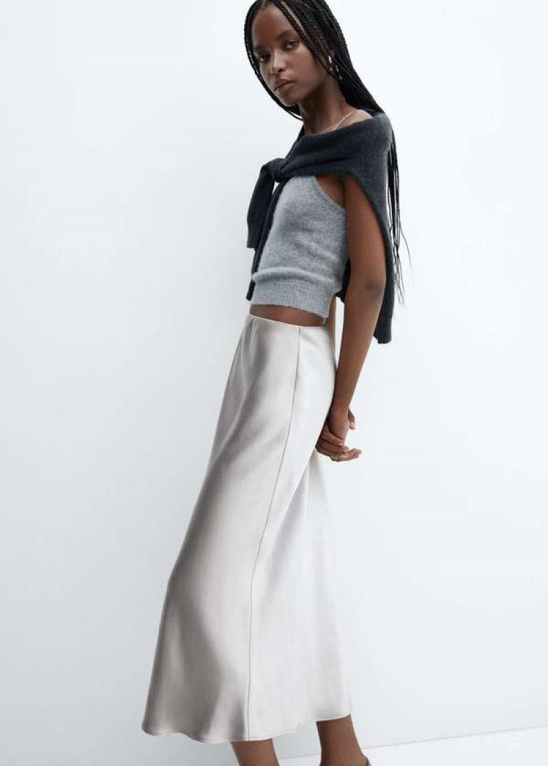 Mango Midi Satin Skirt | MNG-24001