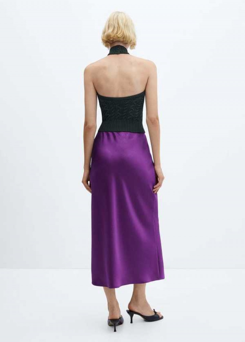 Mango Midi Satin Skirt | MNG-24128