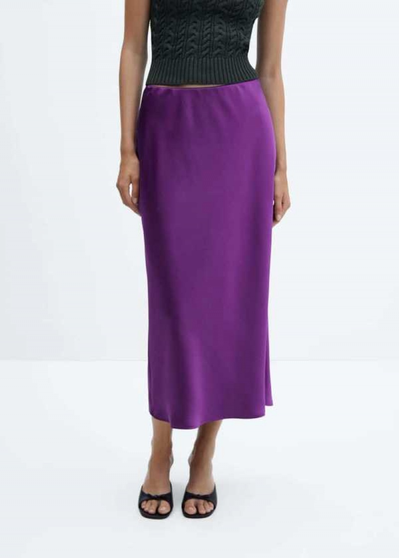 Mango Midi Satin Skirt | MNG-24128