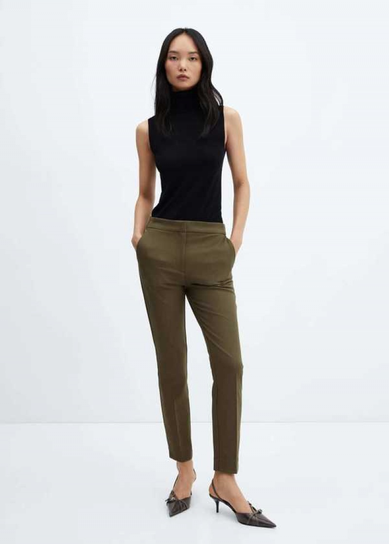 Mango Mid-rise Hubená Pants | MNG-24278