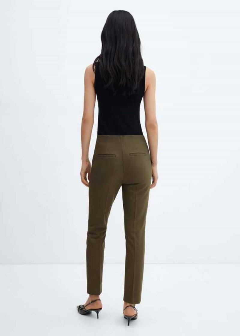 Mango Mid-rise Hubená Pants | MNG-24278