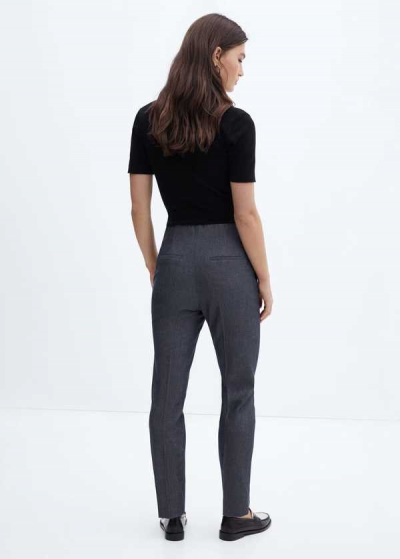 Mango Mid-rise Hubená Pants | MNG-24282