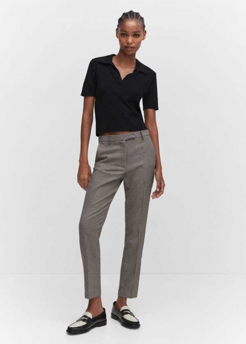 Mango Mid-rise Hubená Pants | MNG-24297