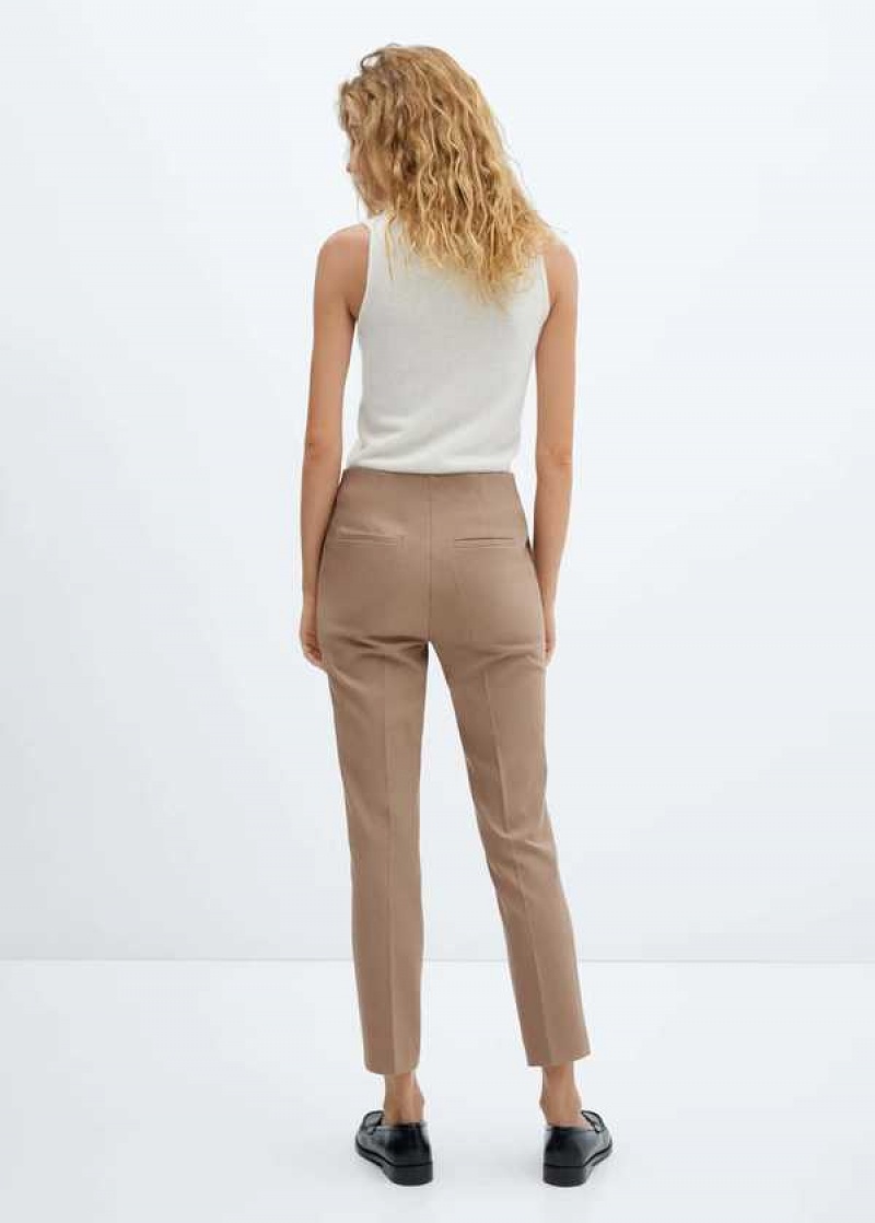 Mango Mid-rise Hubená Pants | MNG-24308